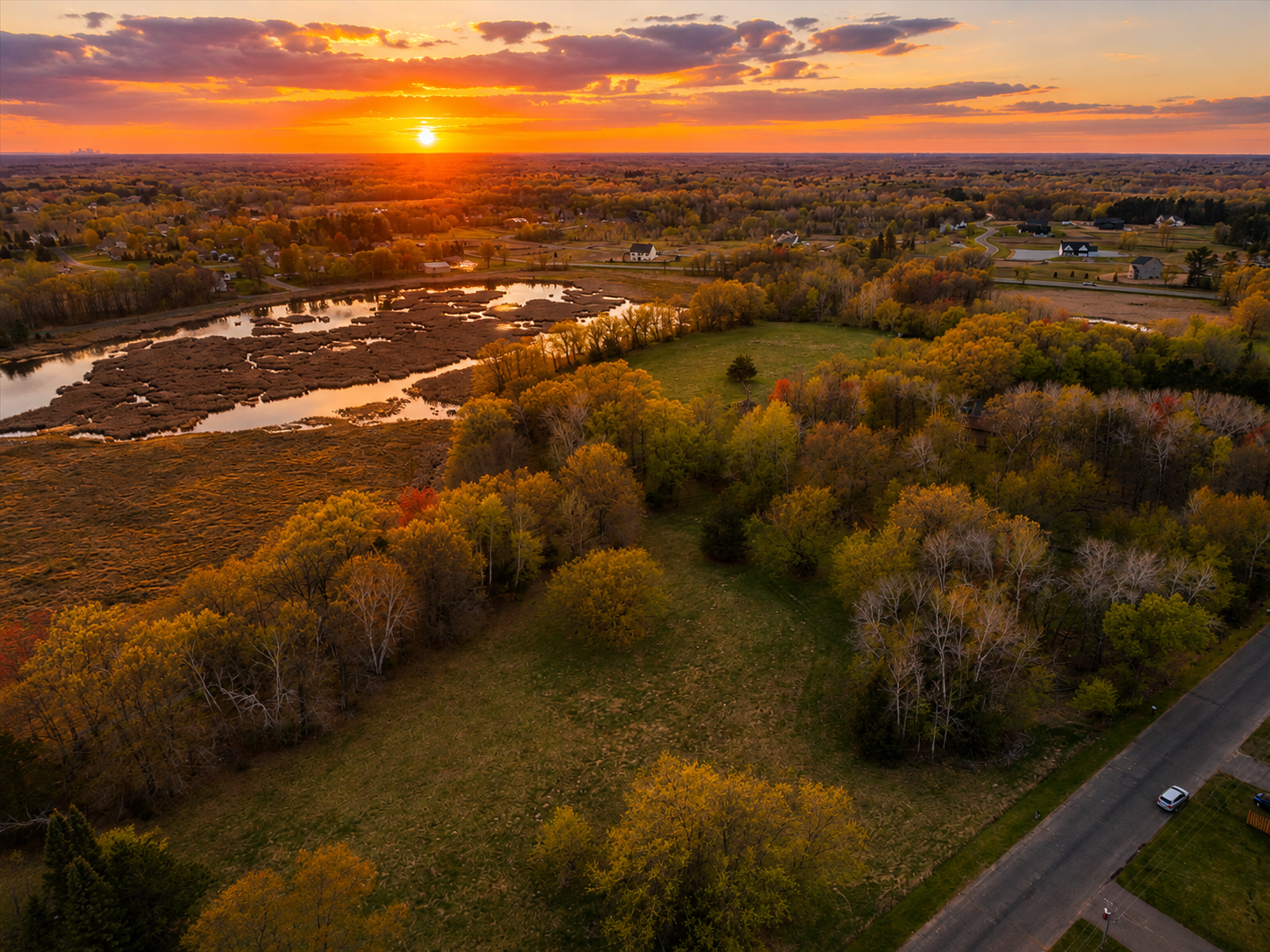 Friday Farms raw land at sunset